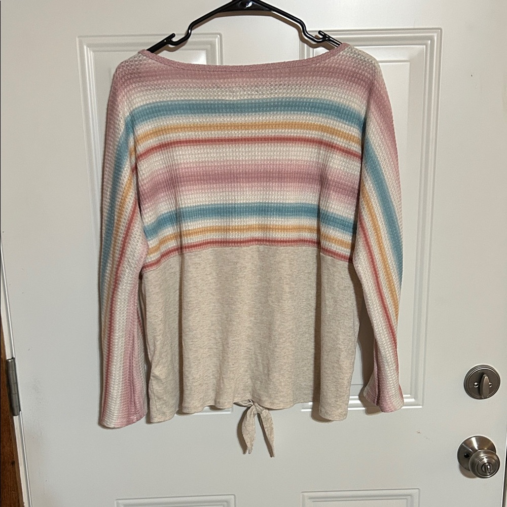 Signature Studio Multicolor Striped Long Sleeve Top - Picture 6 of 6